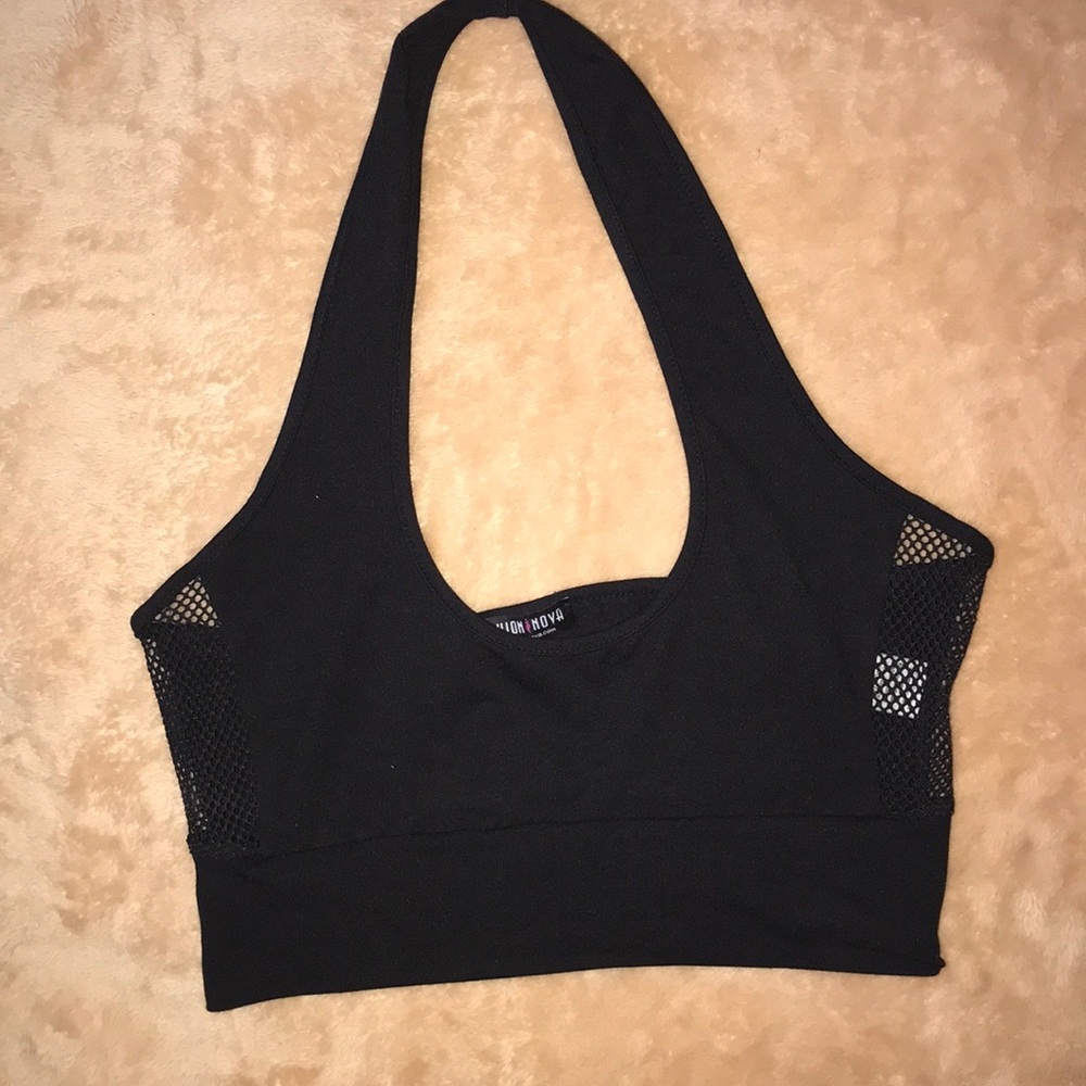 Fashion Nova Cool Drink of Water Black Crop Top